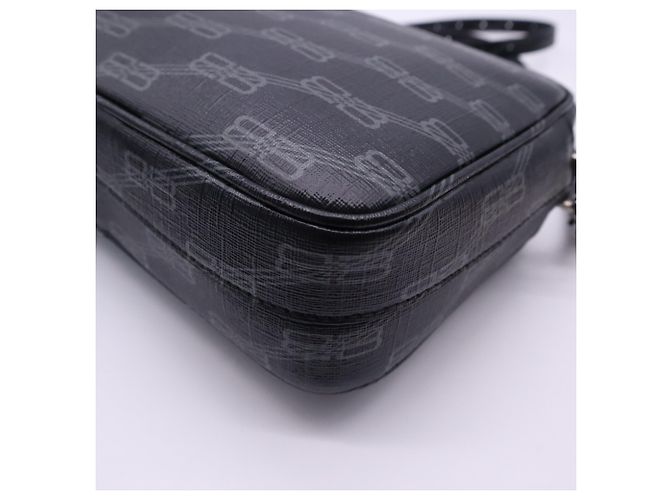 Borsa a tracolla Balenciaga BB Monogram Marrone Nero - vista 10