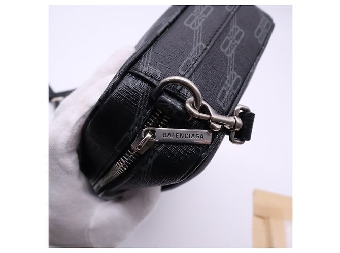 Borsa a tracolla Balenciaga BB Monogram Marrone Nero - vista 11