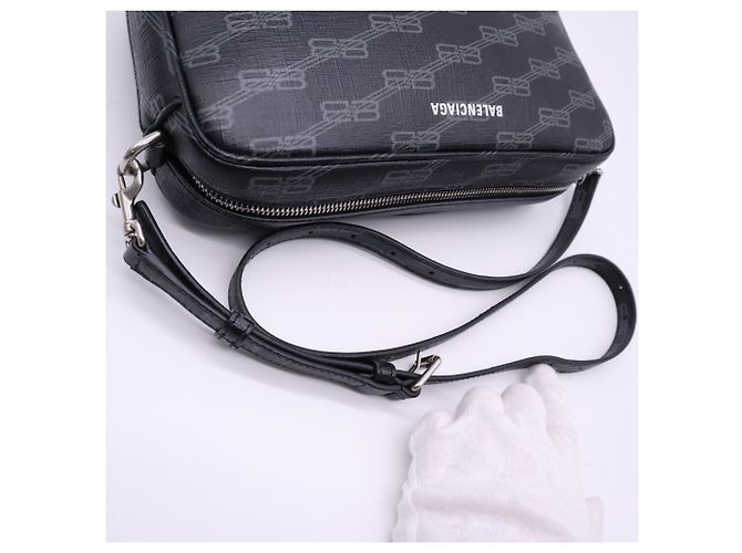 Borsa a tracolla Balenciaga BB Monogram Marrone Nero - vista 5