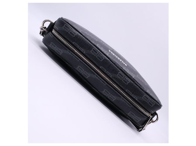 Borsa a tracolla Balenciaga BB Monogram Marrone Nero - vista 9