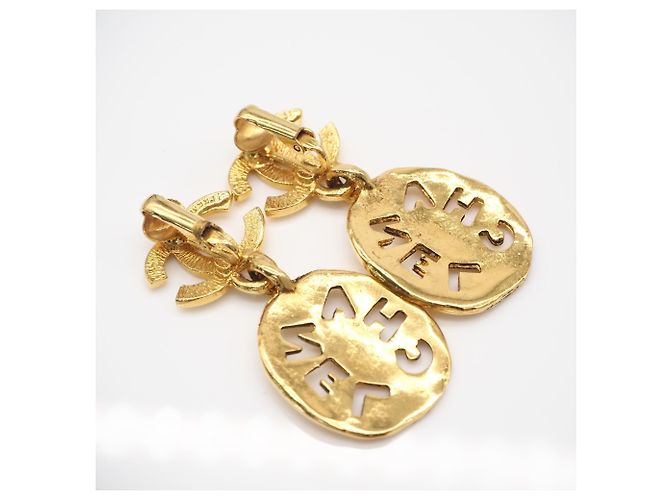 Chanel Coco Mark Logo Clip-Ohrringe Golden - Ansicht 2