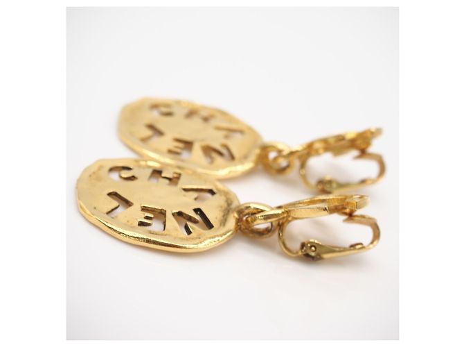 Chanel Coco Mark Logo Clip-Ohrringe Golden - Ansicht 9