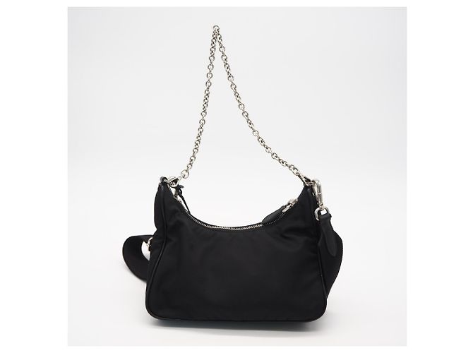 Borsa a tracolla Prada Re-Edition 2005 in nylon Nero - vista 2