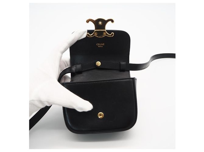 Céline CELINE Triomphe Mini Claude Shoulder Bag Black - view 10
