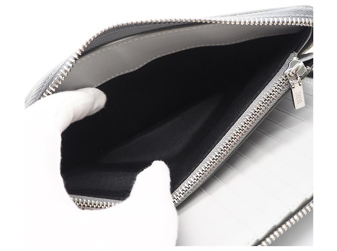 Christian Dior CD Diamond Long Zip Wallet Brown - view 11