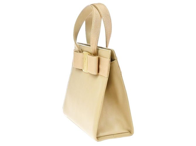 Borsa Tote convertibile Vara Bow in pelle Small Salvatore Ferragamo Beige - vista 3