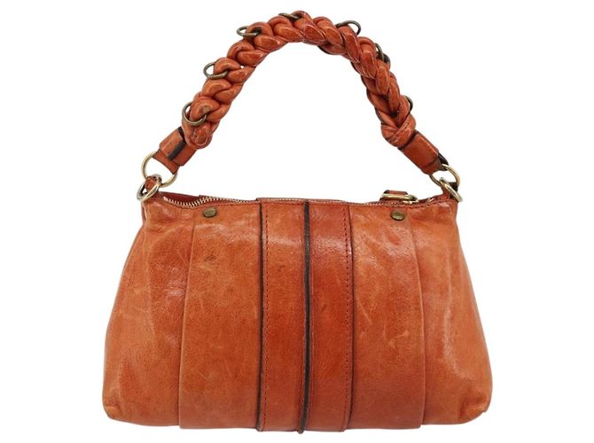 Chloé Bolso Tote Chloe Heloise con cremallera de cuero Large Naranja - vista 2