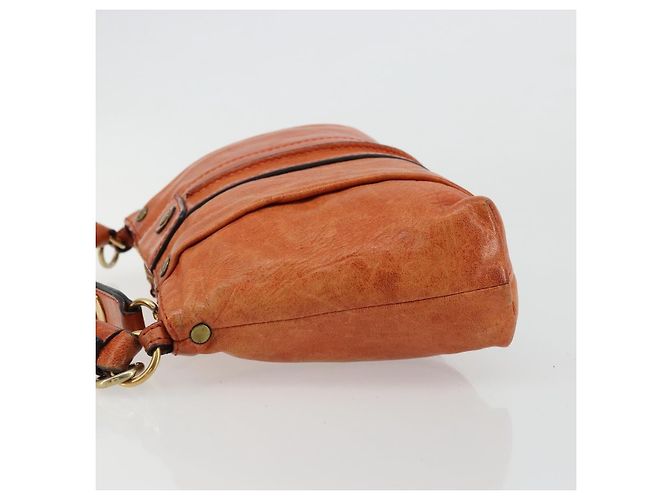 Chloé Bolso Tote Chloe Heloise con cremallera de cuero Large Naranja - vista 4