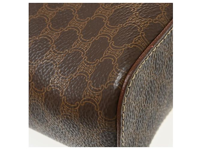 Céline Celine Top Handle Vanity Box Triomphe Coated Canvas Marrone - vista 6