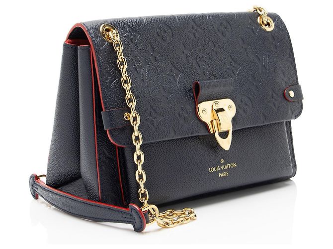 Borsa a tracolla Louis Vuitton Monogram Empreinte Vavin PM Blu - vista 2