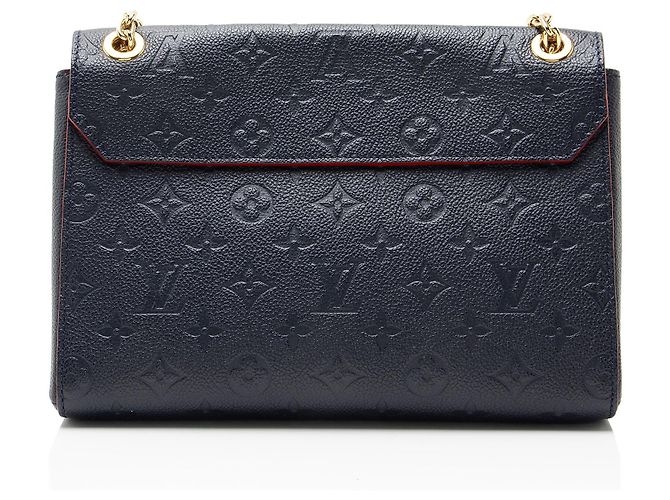 Borsa a tracolla Louis Vuitton Monogram Empreinte Vavin PM Blu - vista 3