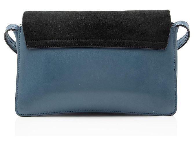 Chloé Bolso de hombro Chloe Faye Small de piel de becerro y ante Azul - vista 3