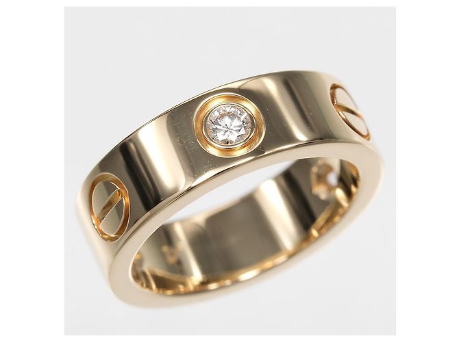 Bague Cartier Love 3 Diamants Or Jaune 18K avec Diamants Doré - vue 3