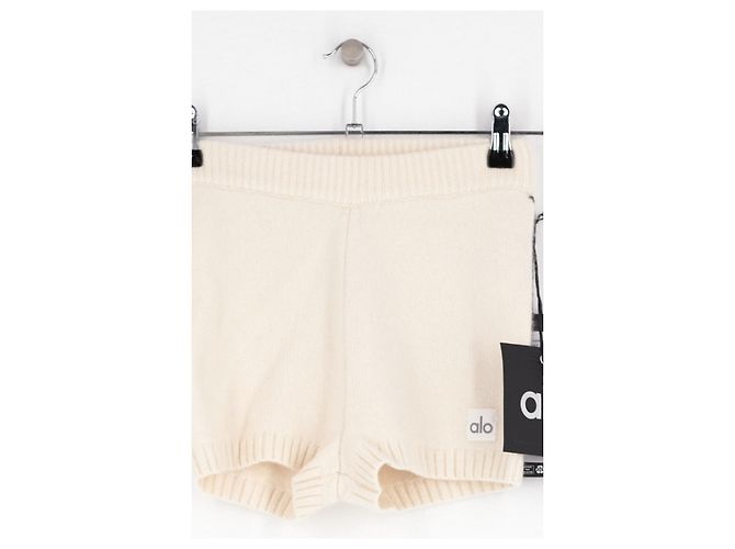 Yves Salomon Shorts de cachemira blanco - vista 2