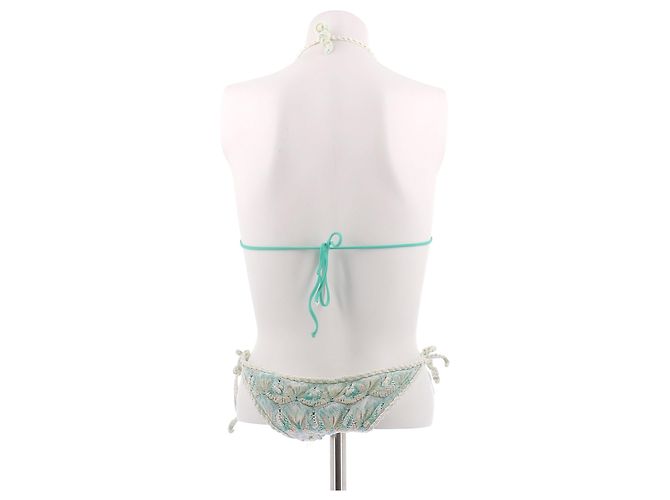 Bikini Missoni azul y blanco con lino - vista 2