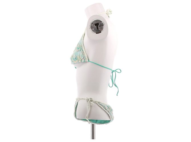 Bikini Missoni azul y blanco con lino - vista 4