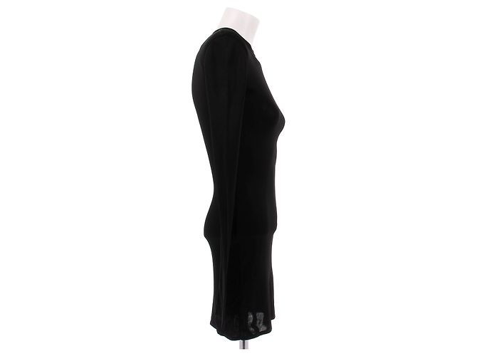 Saint Laurent Mini abito nero a maniche lunghe - vista 3