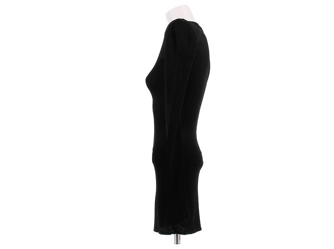 Saint Laurent Mini abito nero a maniche lunghe - vista 4