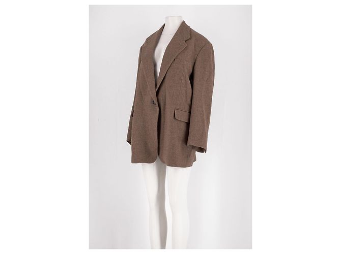 Autre Marque LOW CLASSIC Wollmantel braun M - Ansicht 4