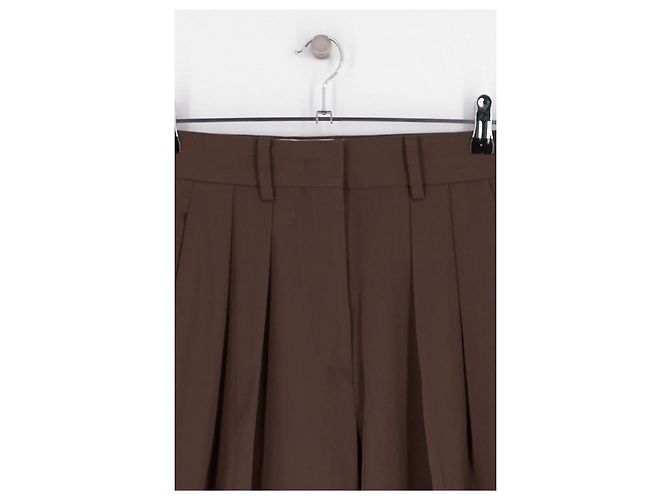 Autre Marque Pantalones anchos marrones Castaño - vista 2