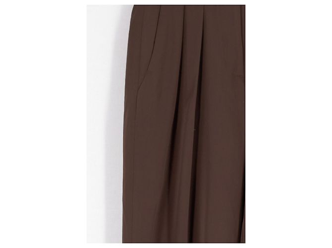 Autre Marque Pantalones anchos marrones Castaño - vista 3