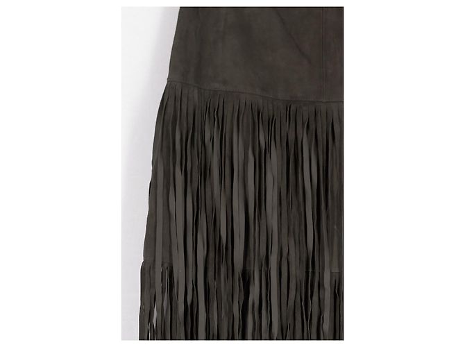 Autre Marque Falda midi de ante caqui KOBI HALPERIN - vista 3