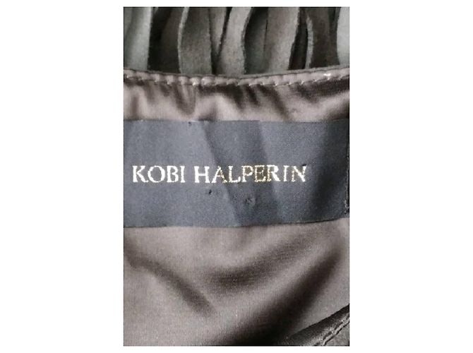 Autre Marque Falda midi de ante caqui KOBI HALPERIN - vista 5