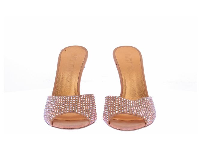 Paris Texas Mules con tacco e strass arancioni Beige - vista 4