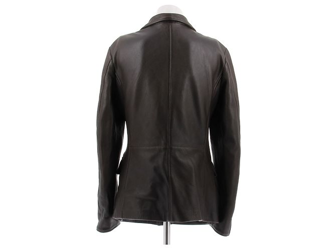Braune Lederjacke von Jil Sander Größe 38 - Ansicht 2