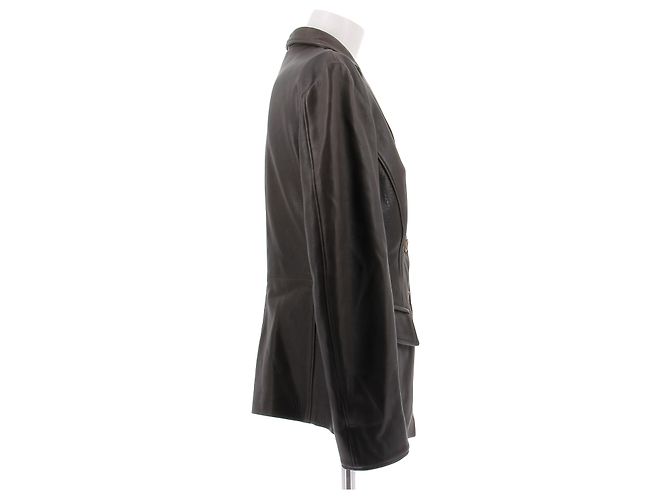 Braune Lederjacke von Jil Sander Größe 38 - Ansicht 3