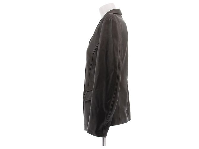 Braune Lederjacke von Jil Sander Größe 38 - Ansicht 4