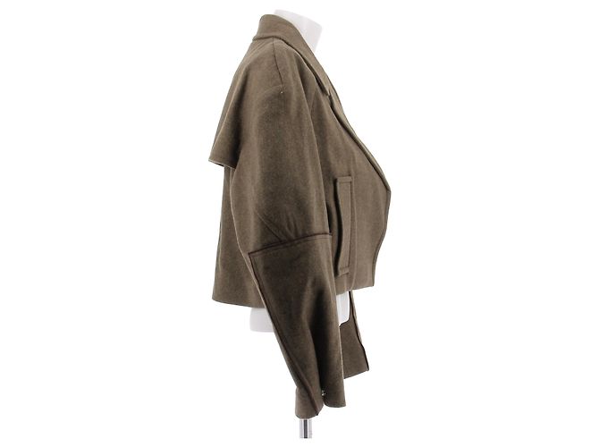 Victoria Beckham Khaki Wool Jacket - view 3