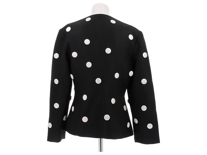 Autre Marque Blazer nero a pois bianchi - vista 2