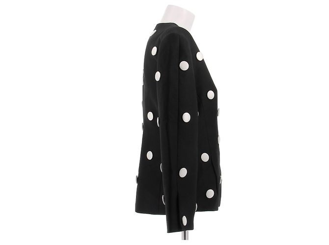 Autre Marque Blazer nero a pois bianchi - vista 3
