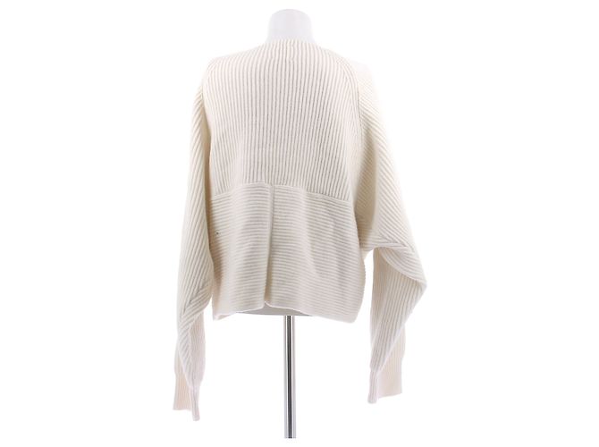 Autre Marque ALMADA Weißer zweireihiger Wollpullover - Ansicht 2