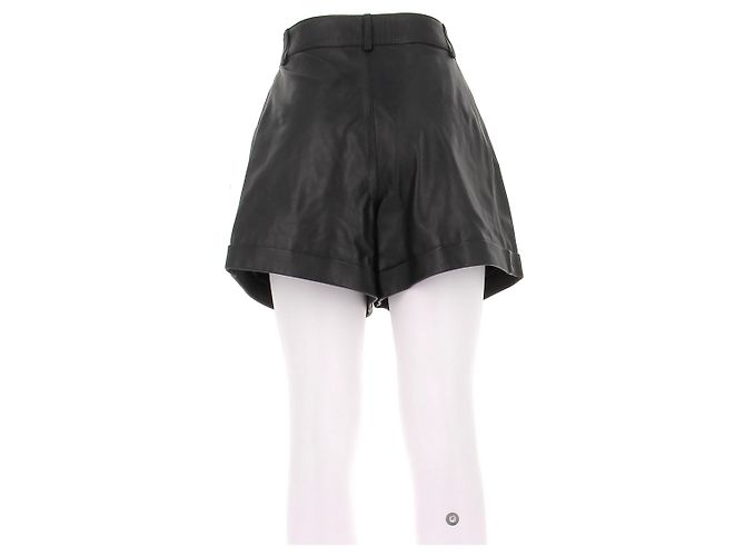 Autre Marque MANOKHI Leder Shorts Schwarz - Ansicht 2