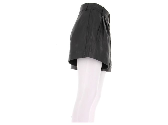 Autre Marque MANOKHI Leder Shorts Schwarz - Ansicht 3