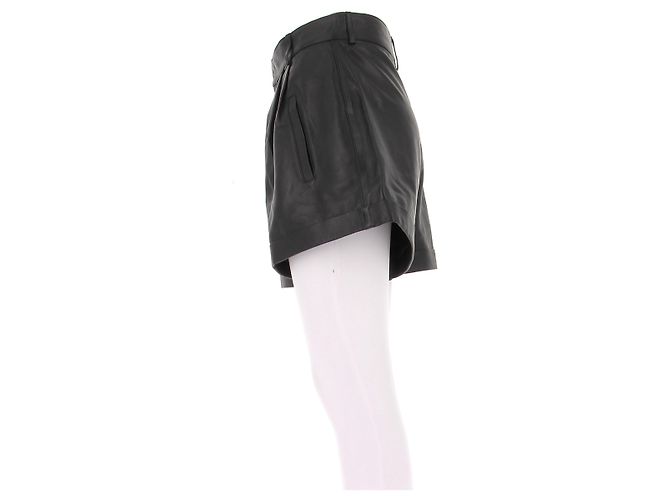 Autre Marque MANOKHI Leder Shorts Schwarz - Ansicht 4