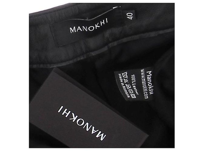 Autre Marque MANOKHI Leder Shorts Schwarz - Ansicht 5