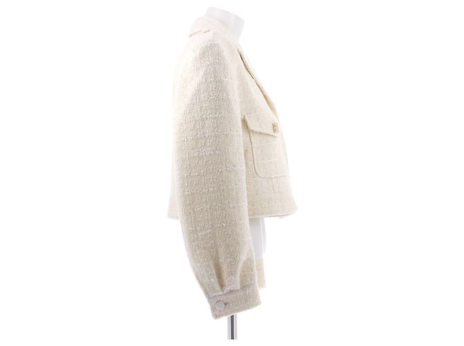 Givenchy Cropped Wool Jacket Beige - view 3