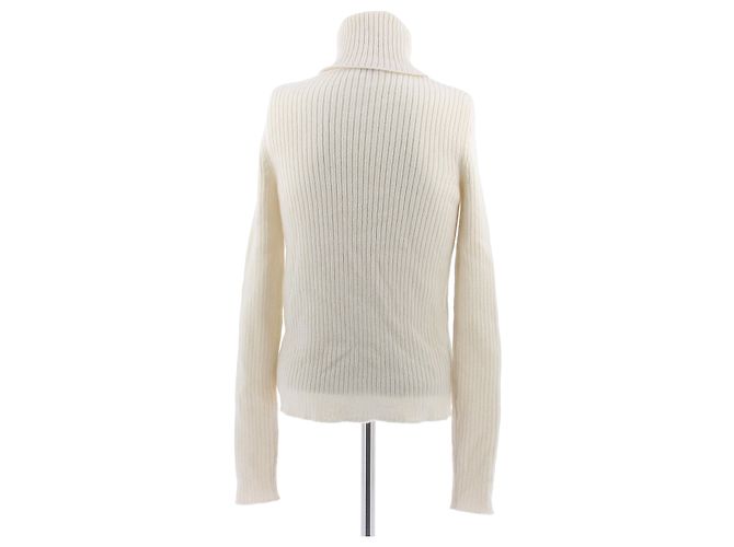 Saint Laurent Rollkragenpullover aus Wolle Beige - Ansicht 3