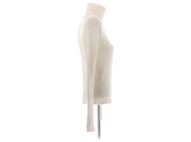 Saint Laurent Rollkragenpullover aus Wolle Beige - Ansicht 4