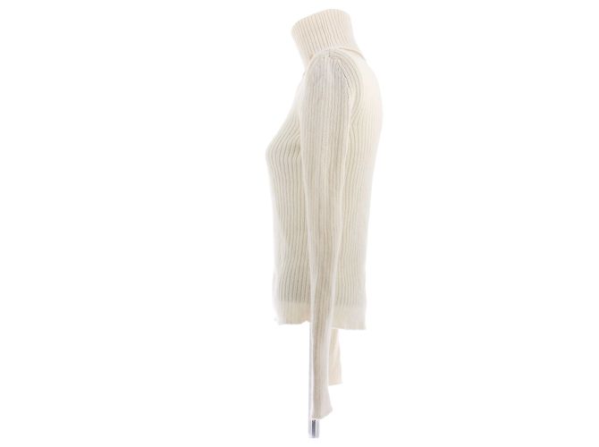 Saint Laurent Rollkragenpullover aus Wolle Beige - Ansicht 5