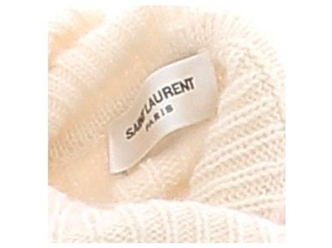 Saint Laurent Rollkragenpullover aus Wolle Beige - Ansicht 7