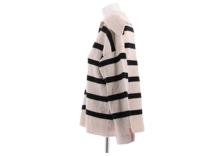 Massimo Dutti Gestreifter Pullover in Beige und Schwarz - Ansicht 3
