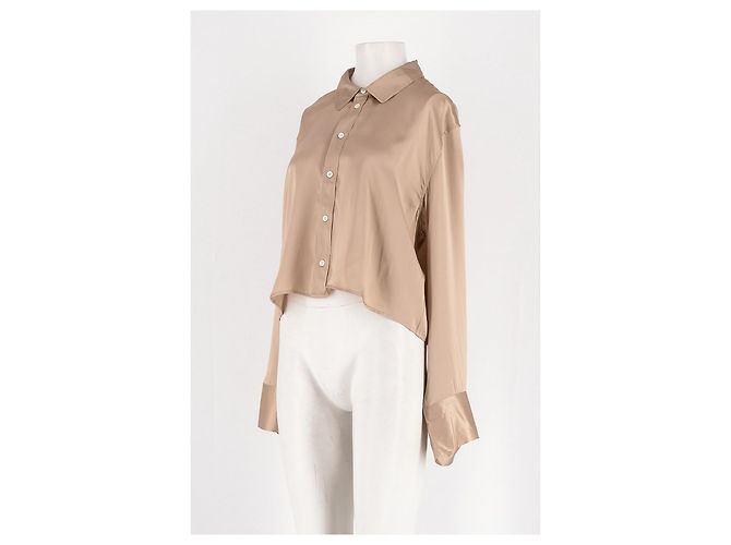 Camicia di seta beige Frame Denim - vista 4