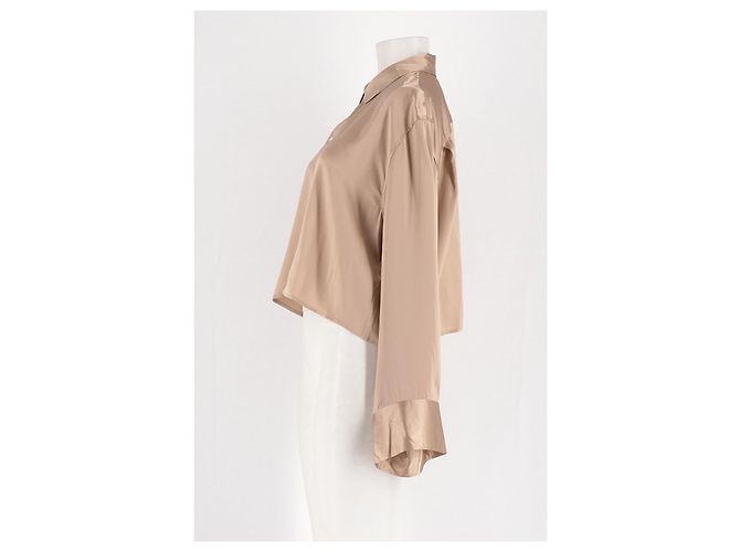 Camicia di seta beige Frame Denim - vista 5