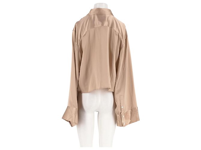 Camicia di seta beige Frame Denim - vista 6