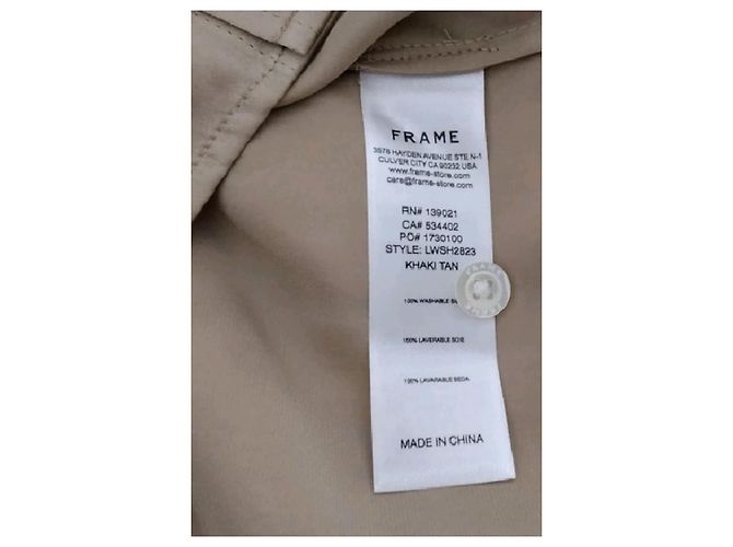 Camicia di seta beige Frame Denim - vista 8