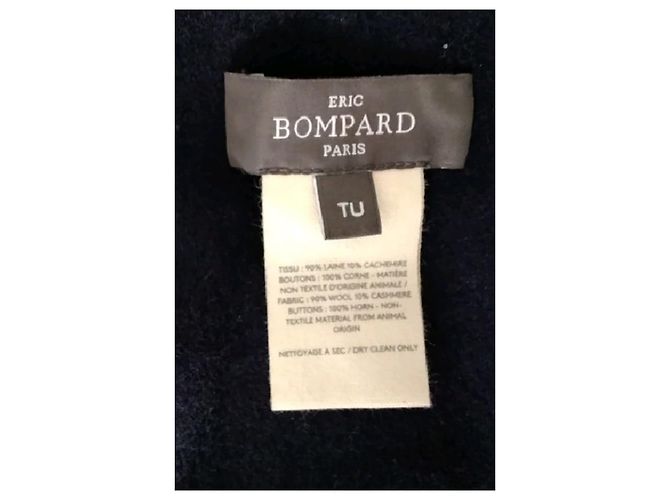 Eric Bompard Navy Blue Wool Poncho - view 7